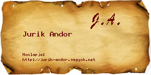 Jurik Andor névjegykártya