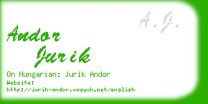 andor jurik business card